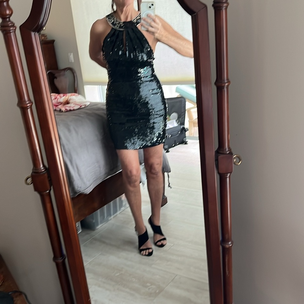 Vintage AJBari sequined cocktail mini dress